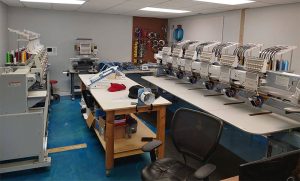 embroidery lettering Racine Wisconsin